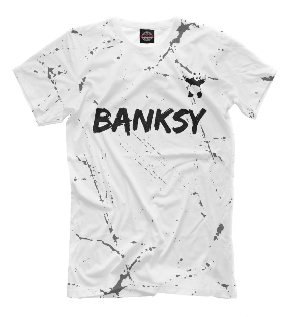 Мужская футболка с изображением Banksy - Панда цвета Белый