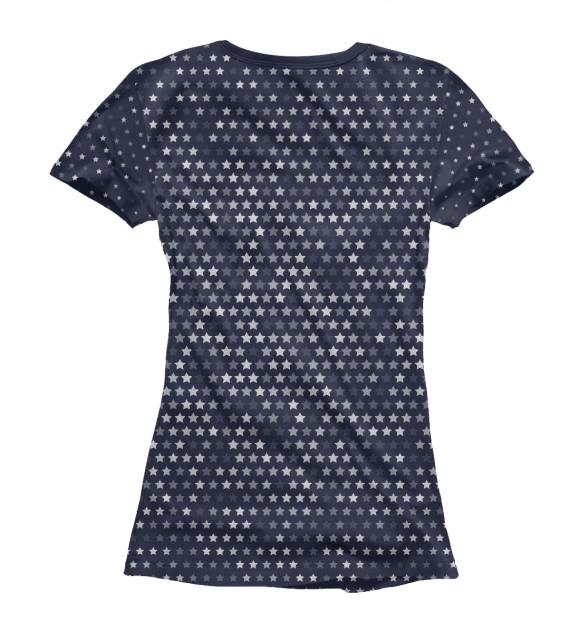 Женская футболка с изображением НА ЗЕМЛЕ С 1982 + Звезды цвета Белый