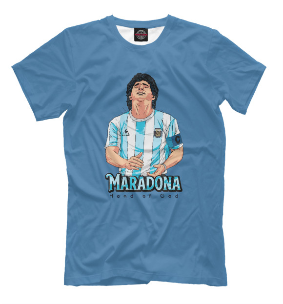 Мужская футболка с изображением Марадона цвета Белый