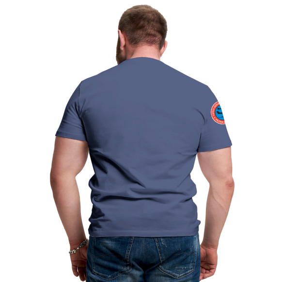 Мужская футболка с изображением Академия ВВС Кубы (синий фон) цвета Белый