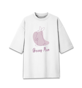 Женская футболка оверсайз Кролик мама