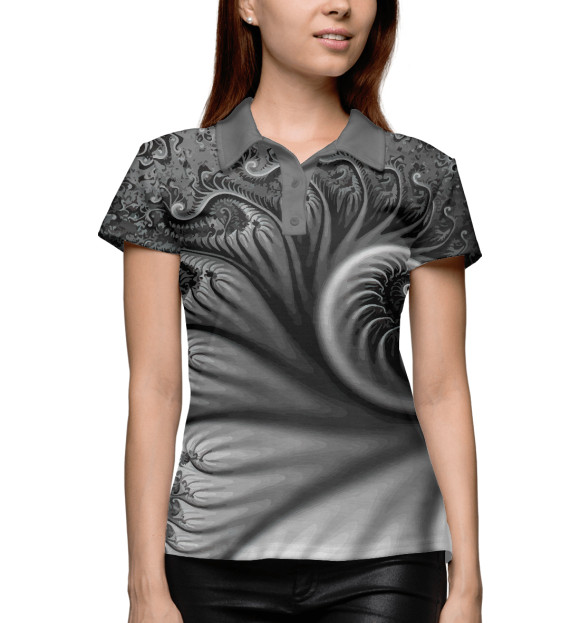 Женское поло с изображением Floral 3D spiral / Vanguard цвета Белый