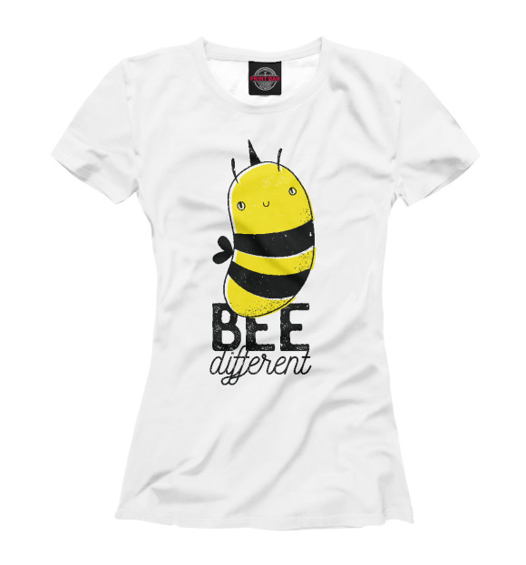 Женская футболка с изображением Bee different цвета Белый