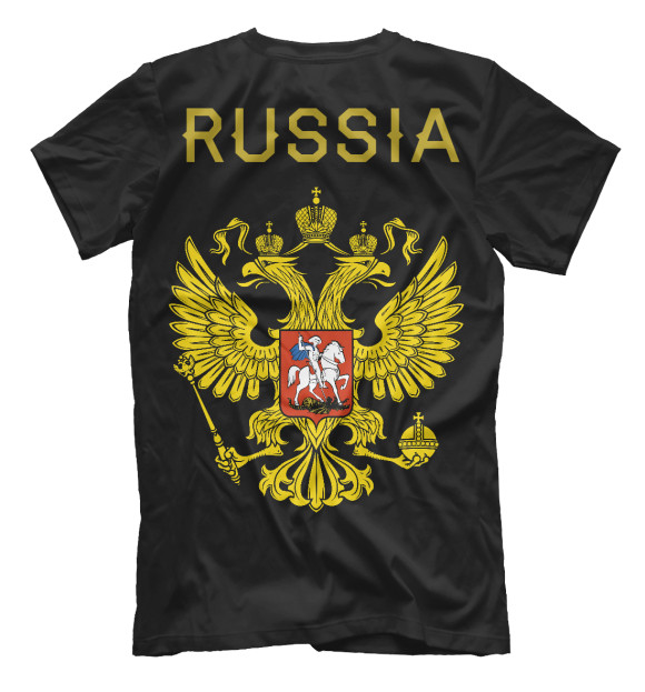 Мужская футболка с изображением Russia цвета Белый