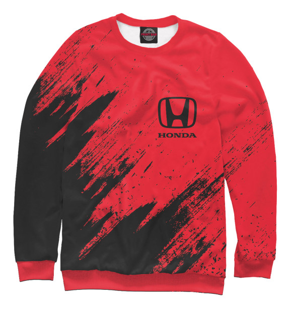 Мужской свитшот с изображением Honda / Хонда цвета Белый