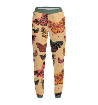 Женские спортивные штаны Разноцветные бабочки