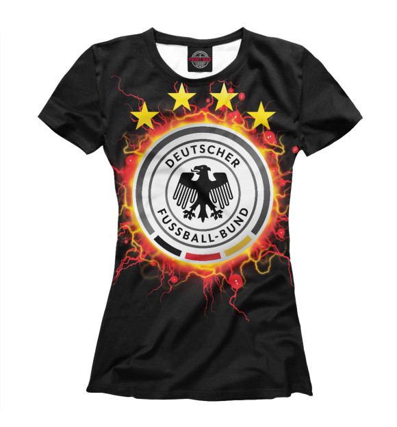 Женская футболка с изображением Сборная Германии цвета Белый