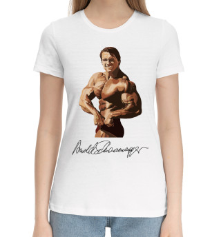 Женская хлопковая футболка Арнольд Шварценеггер