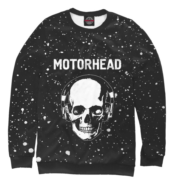 Мужской свитшот с изображением Motorhead + Череп цвета Белый