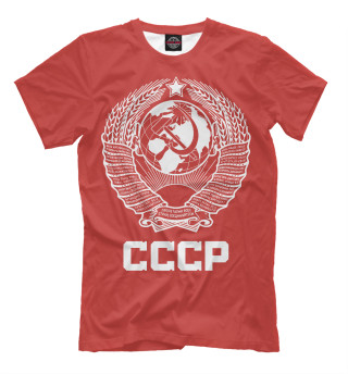 Мужская футболка Герб СССР на красном фоне