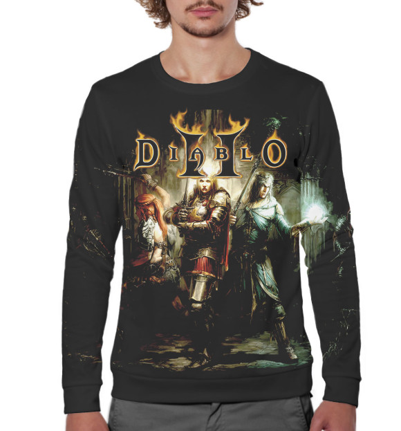 Мужской свитшот с изображением Diablo II цвета Белый