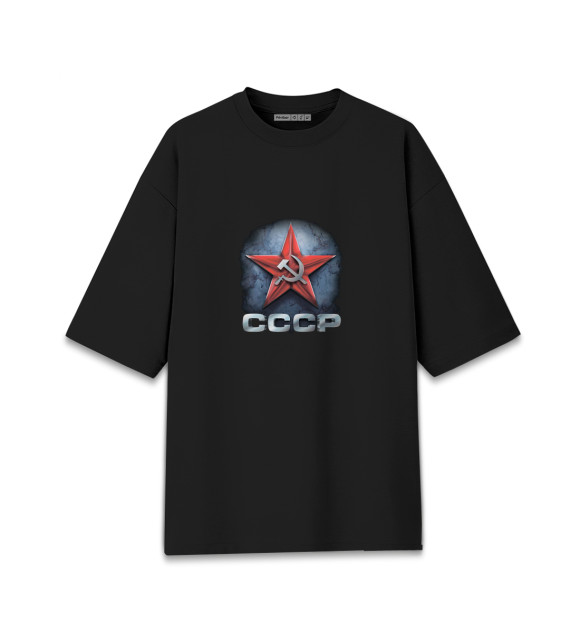 Мужская футболка оверсайз с изображением СССР цвета Черный