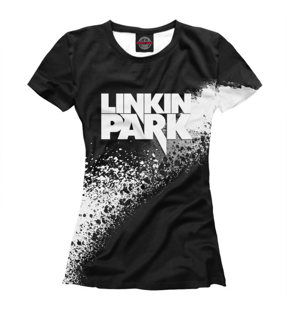 Футболка для девочек с изображением Linkin Park + краски цвета Белый