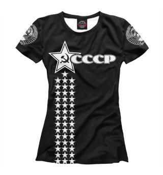 Женская футболка СССР (чёрный фон)