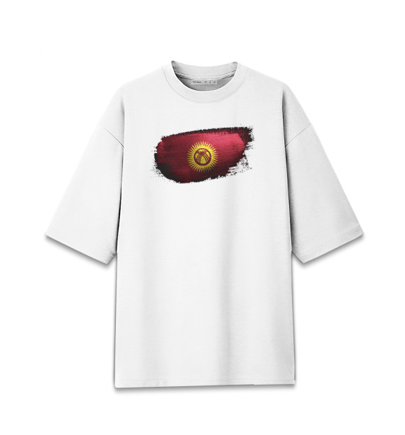 Мужская футболка оверсайз с изображением Kyrgyzstan цвета Белый