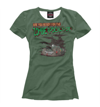Женская футболка Танк и зомби апокалипсис