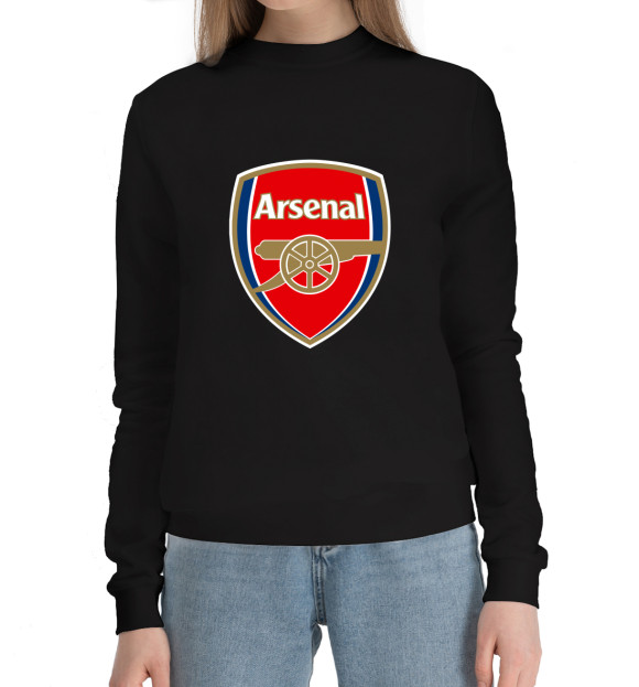 Женский хлопковый свитшот с изображением Arsenal цвета Черный