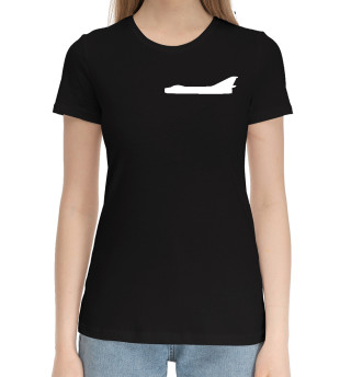 Женская хлопковая футболка Су-7 белый на черном фоне