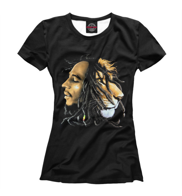 Женская футболка с изображением Bob Marley цвета Белый