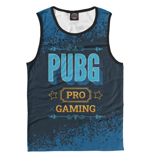 Майка для мальчика с изображением PUBG Gaming PRO (синий) цвета Белый