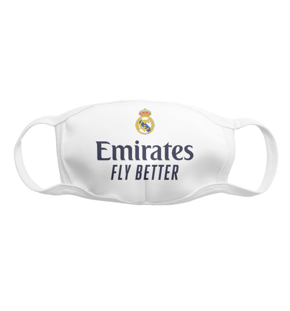 Маска тканевая с изображением Real Madrid цвета Белый