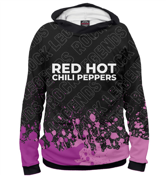 Женское худи с изображением Red Hot Chili Peppers Rock Legends цвета Белый