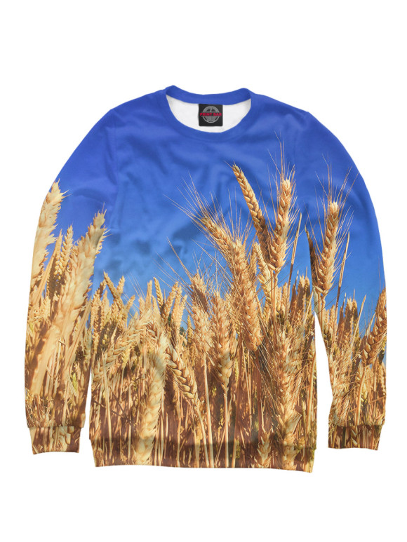 Мужской свитшот с изображением Пшеница цвета Белый