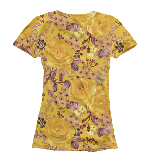 Женская футболка с изображением Желтые Розы цвета Белый
