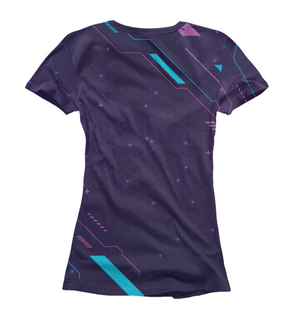 Женская футболка с изображением Brawl Stars Gaming Neon цвета Белый