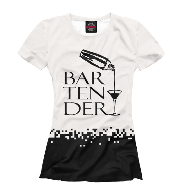Женская футболка с изображением Bartender цвета Белый