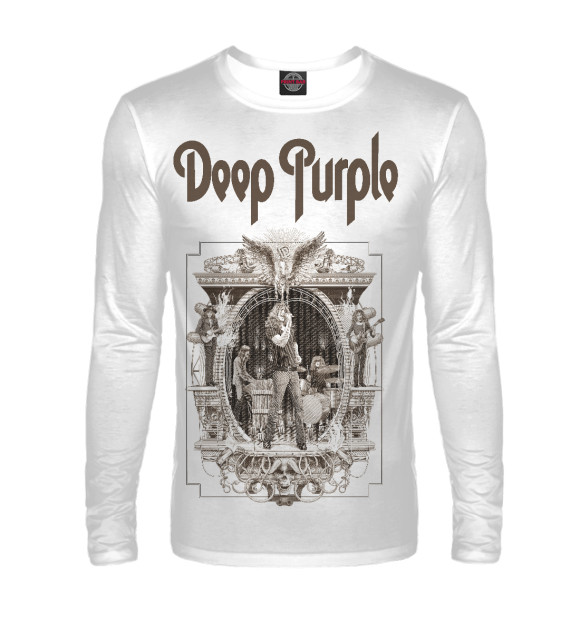 Мужской лонгслив с изображением Deep Purple цвета Белый