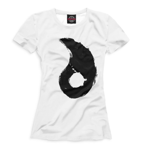 Женская футболка с изображением Инь и ян цвета Белый