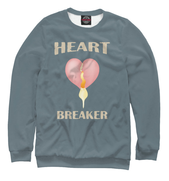 Свитшот для девочек с изображением Heart breaker цвета Белый