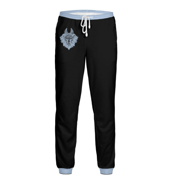 Мужские спортивные штаны с изображением Волк (blue) цвета Белый