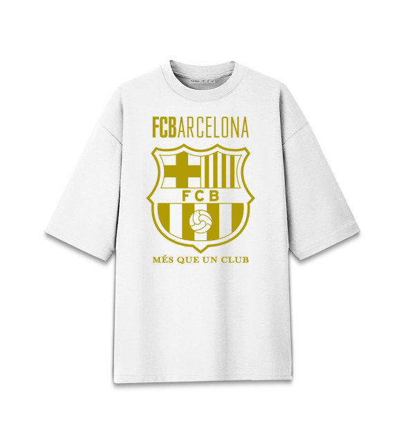 Женская футболка оверсайз с изображением Barcelona цвета Белый