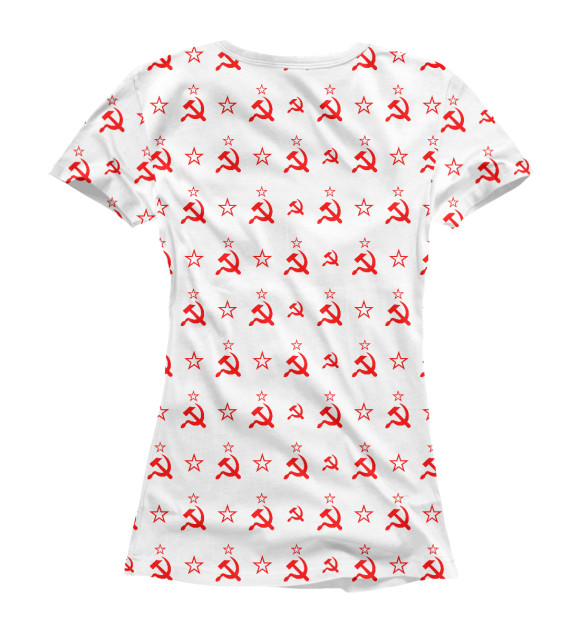 Женская футболка с изображением Серп и Молот (СССР) цвета Белый