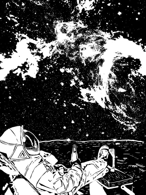 Женский свитшот с изображением Космонавт цвета Белый