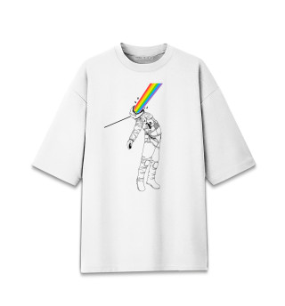 Женская футболка оверсайз Космическая радуга