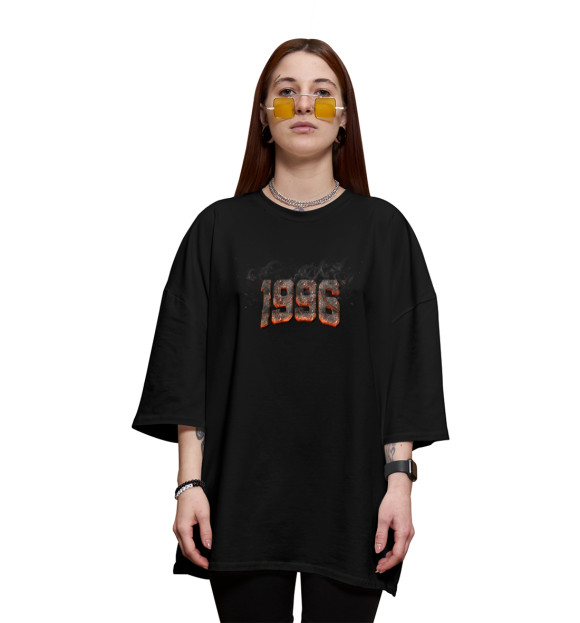 Женская футболка оверсайз с изображением 1996 цвета Черный