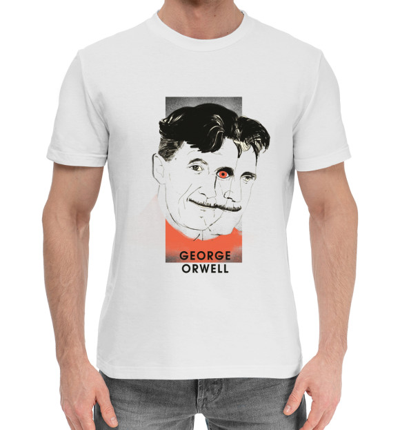 Мужская хлопковая футболка с изображением George Orwell цвета Белый