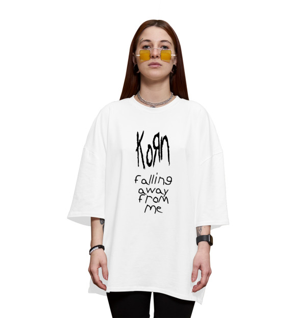 Женская футболка оверсайз с изображением Korn цвета Белый