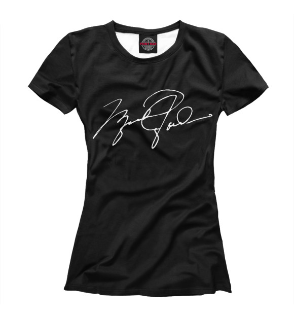 Женская футболка с изображением Michael Jordan Автограф цвета Белый