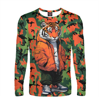 Лонгслив для мальчика Тигр в оранжевой куртке