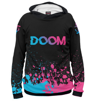 Женское худи Doom Neon Gradient (цветные брызги)