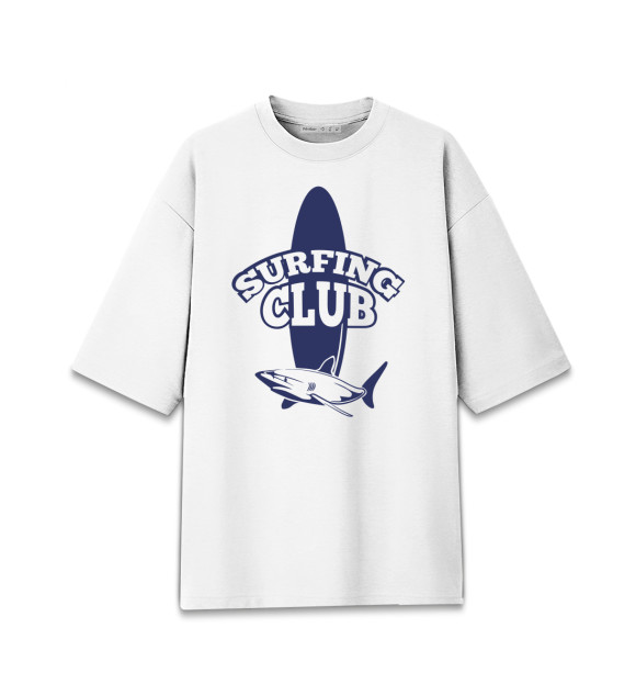 Мужская футболка оверсайз с изображением Сёрфинг клуб цвета Белый