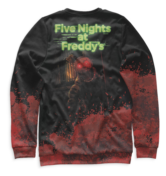Мужской свитшот с изображением Five Nights at Freddys цвета Белый