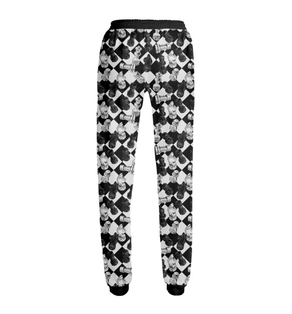 Женские спортивные штаны с изображением Шахматы цвета Белый