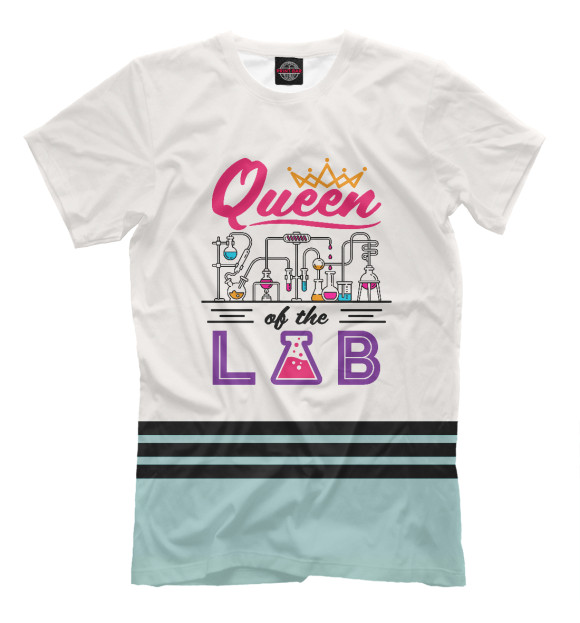 Мужская футболка с изображением Queen of the Lab Laboratory цвета Белый