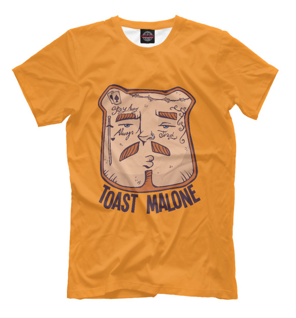 Мужская футболка с изображением Toast Malone цвета Белый