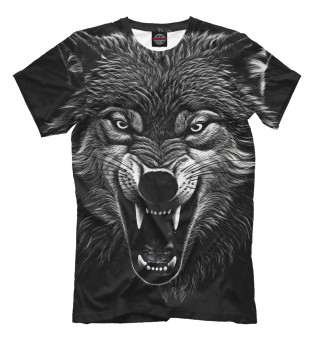 Мужская футболка Озлобленный волк